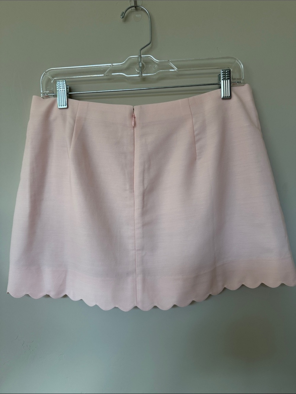 J. Crew Pale Pink Blush Linen Blend Scalloped Hem Mini Skirt s 6 - Picture 7 of 8